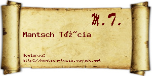 Mantsch Tácia névjegykártya